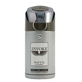 Zilveren en grijze riffs deodorant spray met winged logo en Invoke branding
